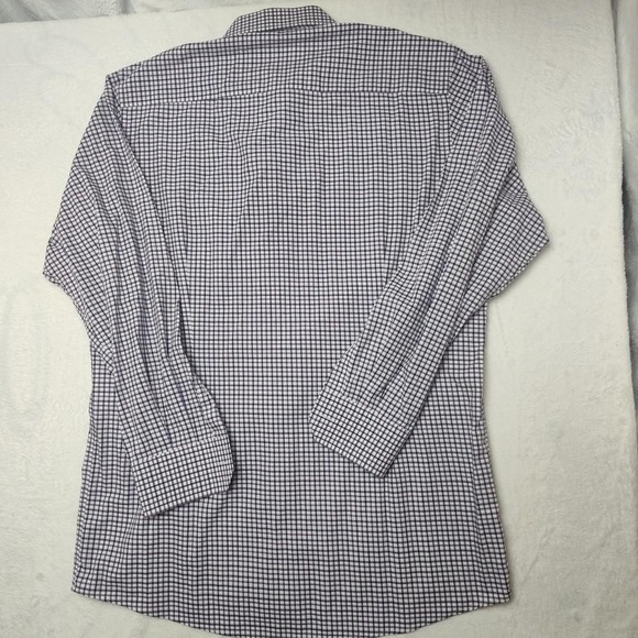 Eton Shirt Mens 16 41 Purple Blue Check Contemporary Dress Long Sleeve Cotton - Picture 5 of 12